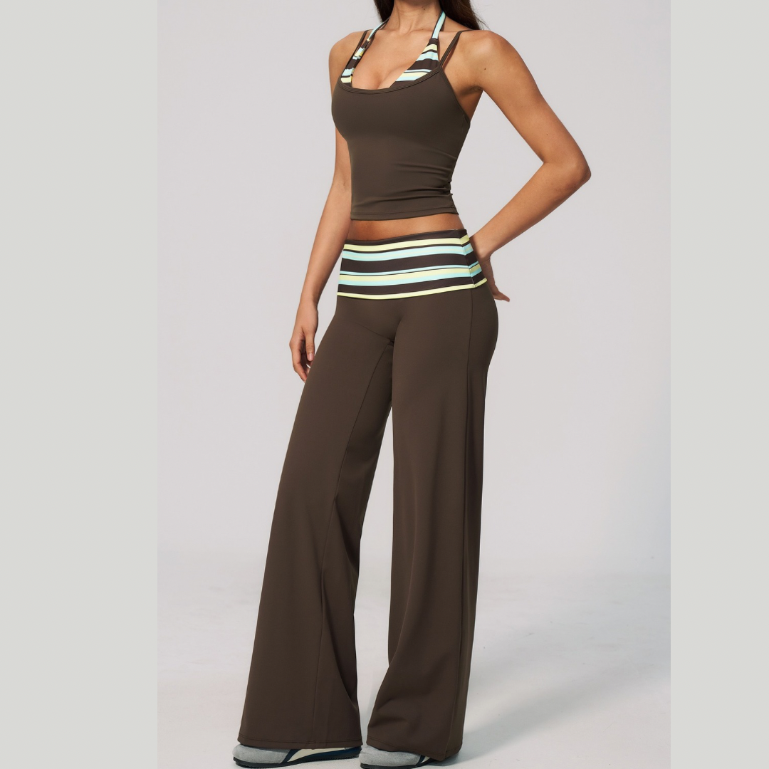 Evi Elegant Stylish Legging Set - Brown