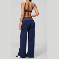 ENA Polka Dot Flared Legging Set - Navy