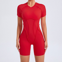 ANNA Scrunched Romper - Red