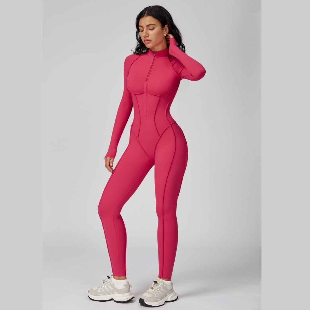 Elena Fall Winter Stylish Jumpsuit - Cranberry