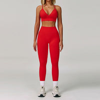 Sculpt & Slay Seamless Legging Set - Red