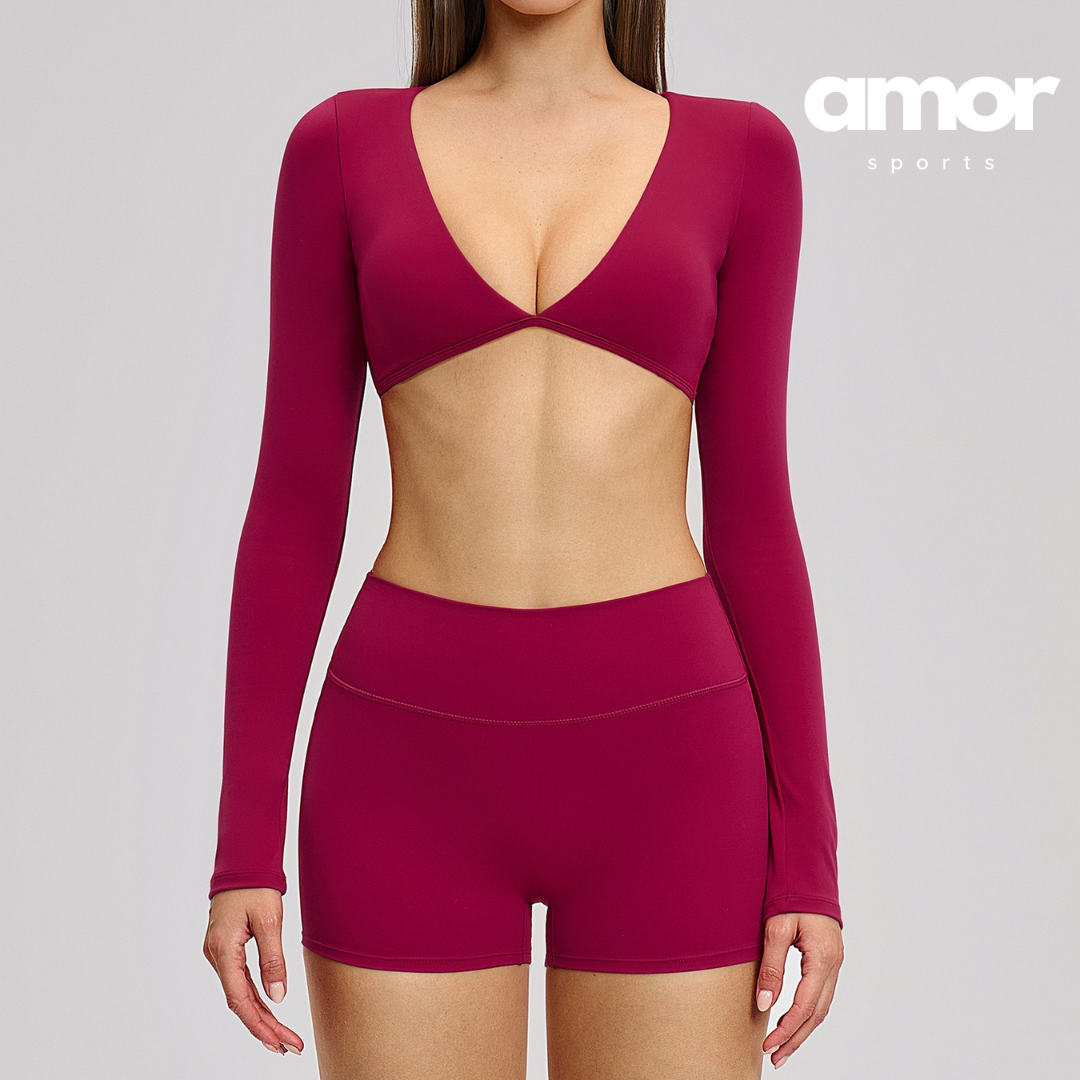 ALICE Contour Long Sleeve Short Set - Rose Bud