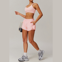 Summer Breeze Crop Top Short Set - Pink