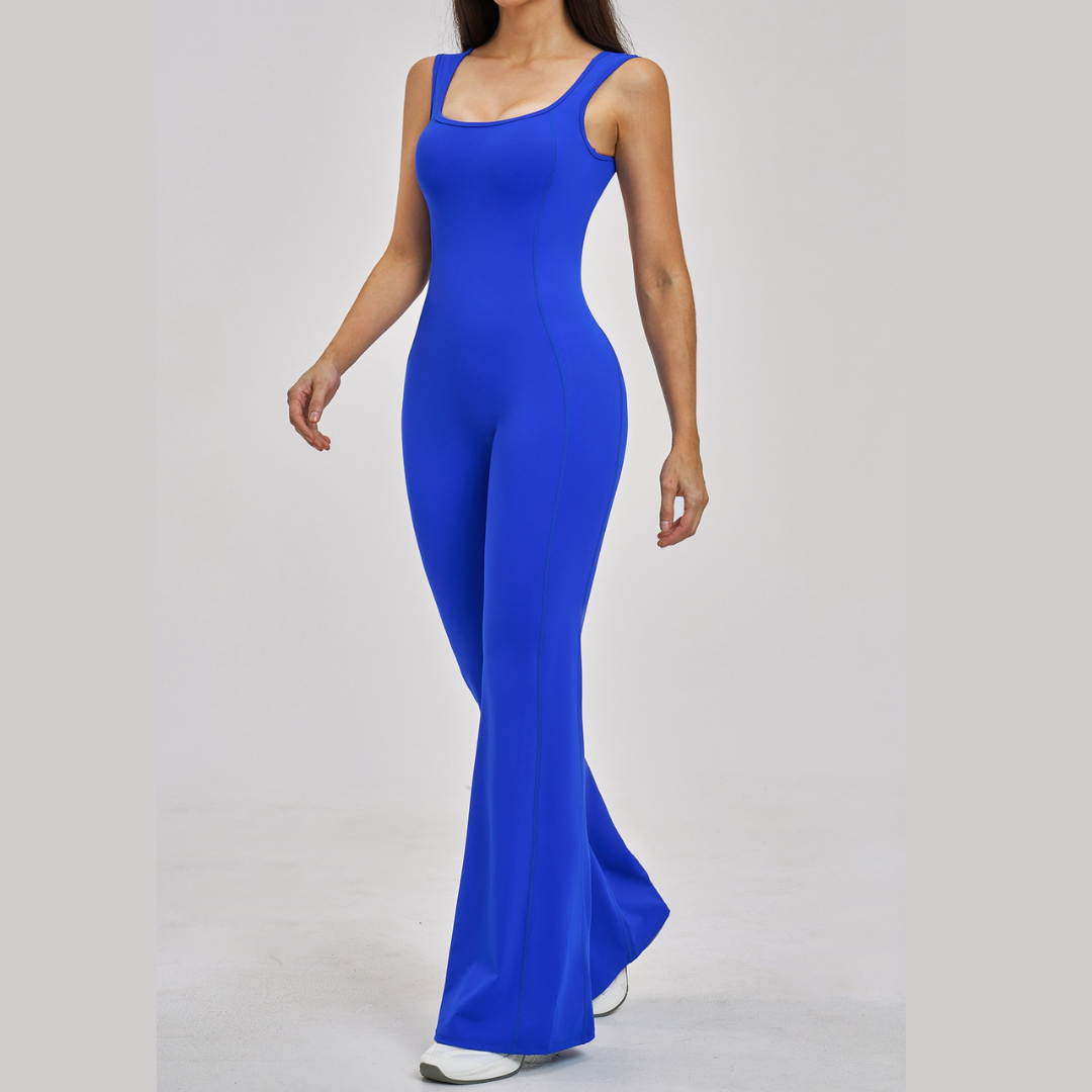NINA Open Back Flare Jumpsuit - Electric Blue