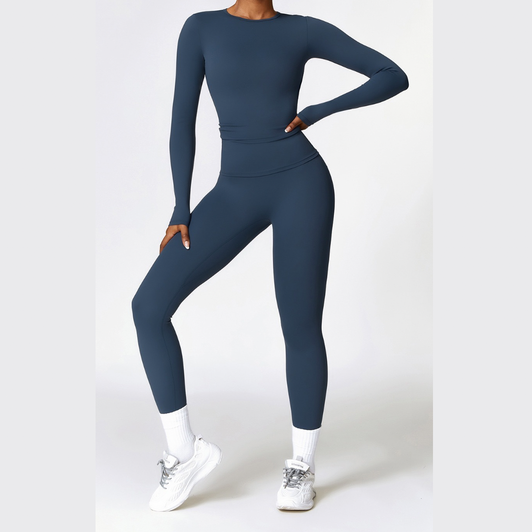 CHRISTIA Winter Long Sleeve Legging Set - Navy