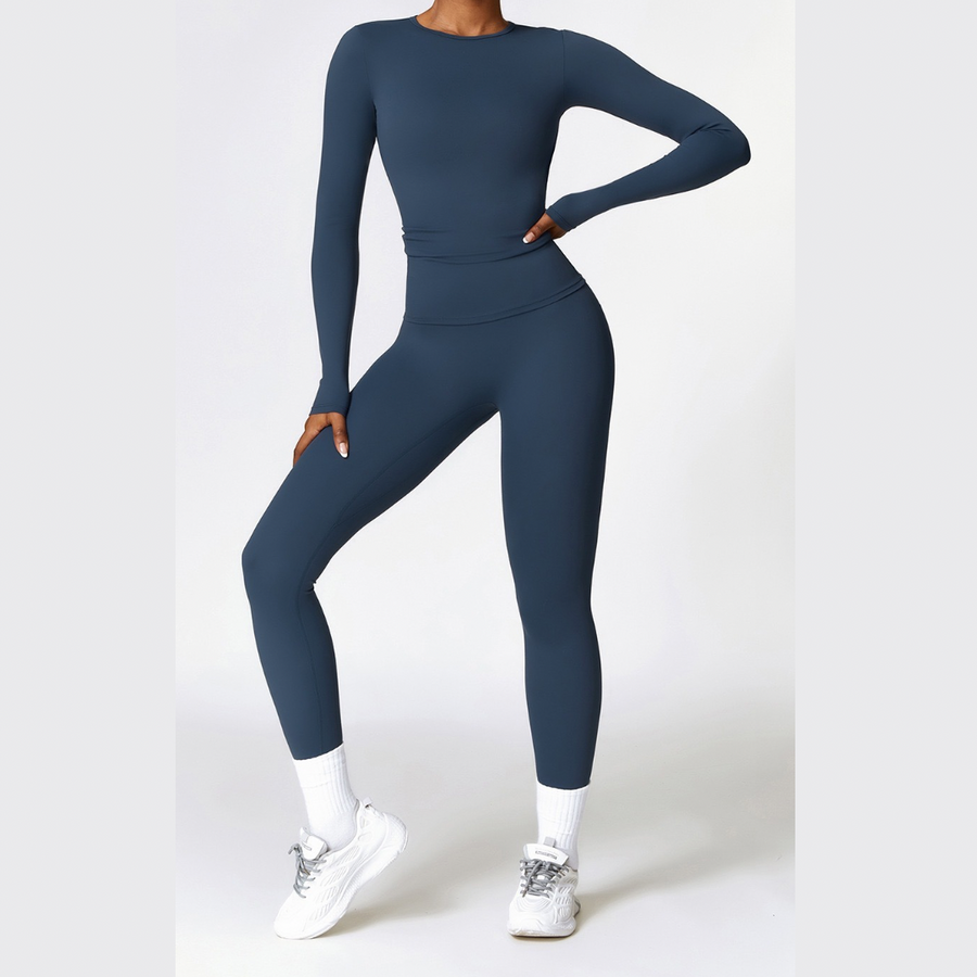 CHRISTIA Winter Long Sleeve Legging Set - Navy