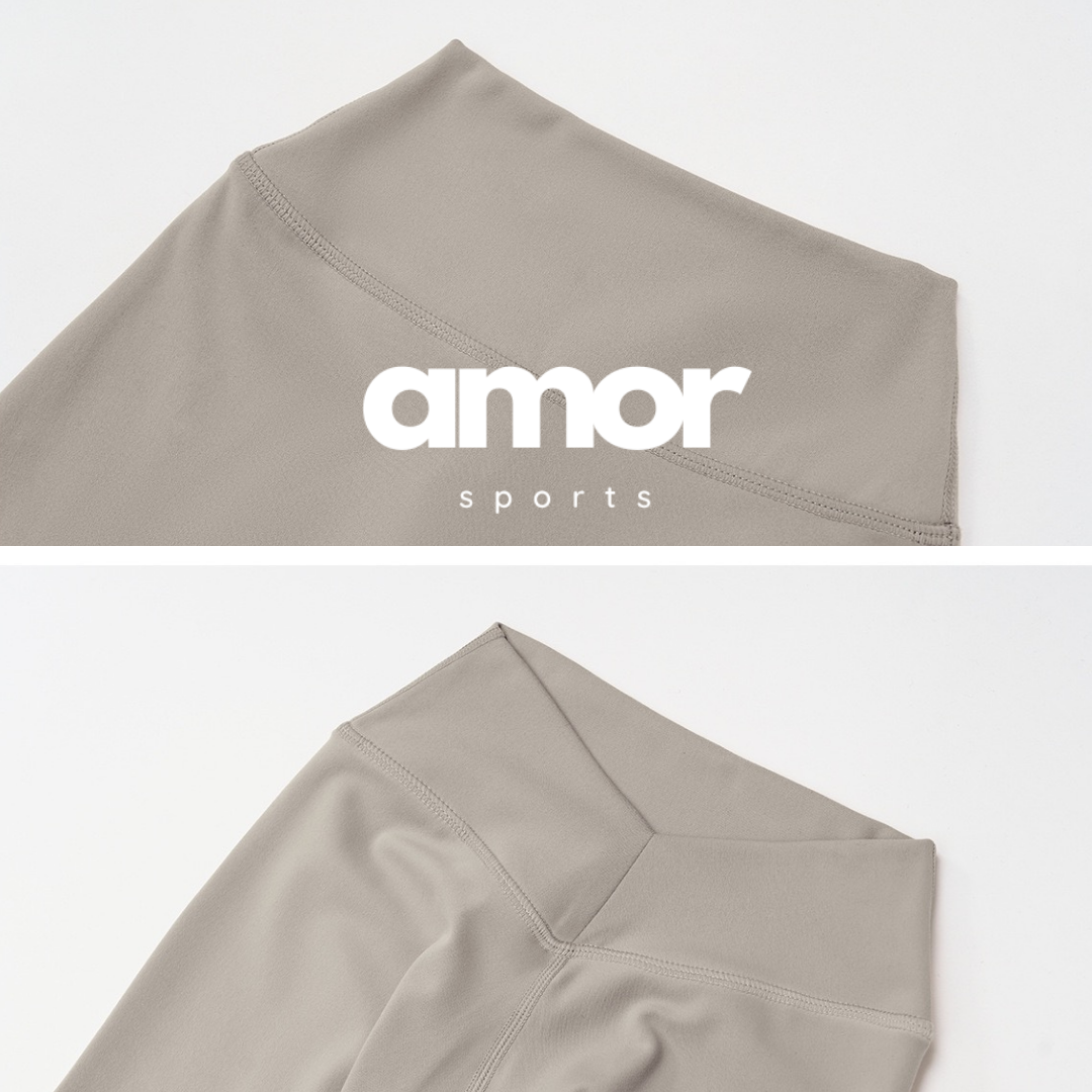 Butterfly-Back Sports Bra Legging Set - Beige