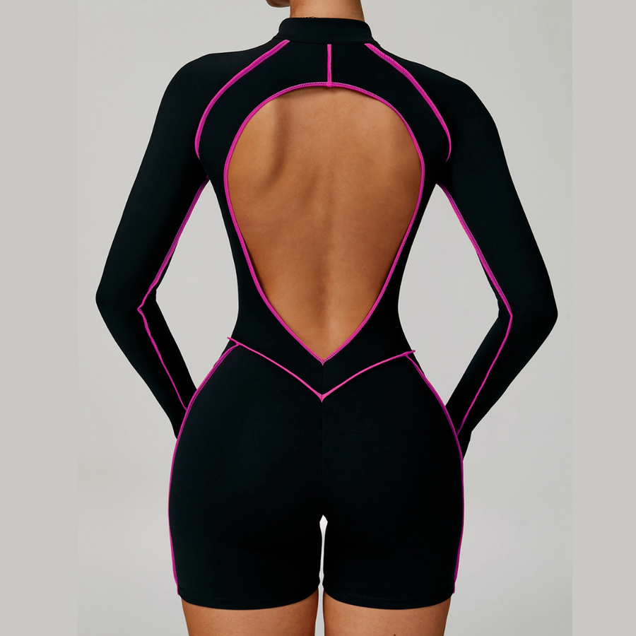 Electric Sexy Romper - Black Pink