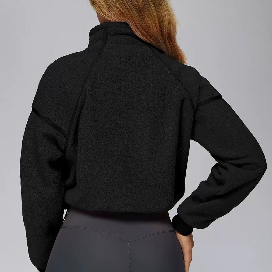 Fluffy Winter Adjustable Fleece Jumper - Black