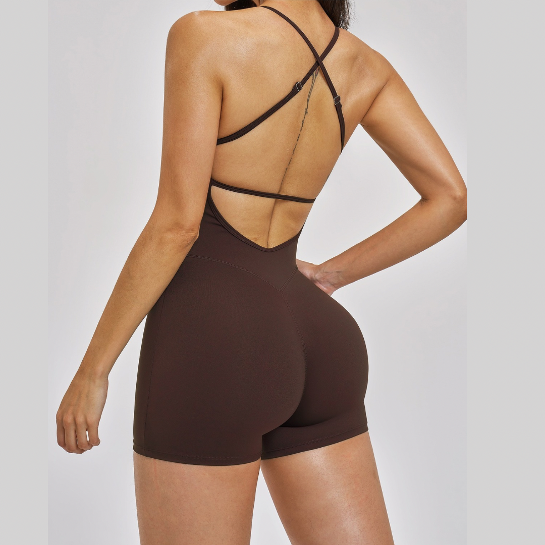 LANA Summer Classic Romper - Coffee