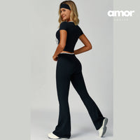 YOYO Flared Legging Set - Black