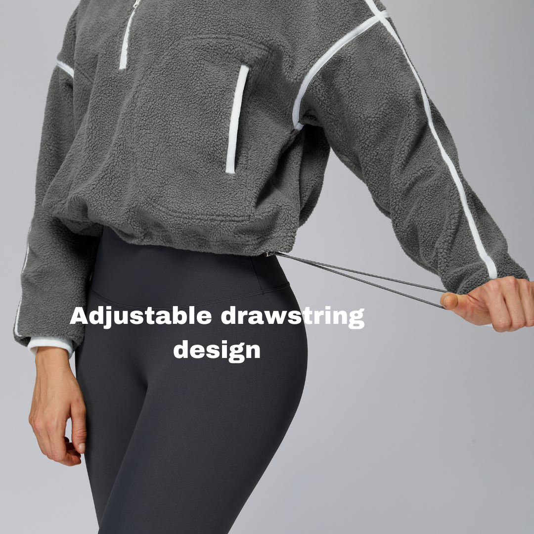 Fluffy Winter Adjustable Fleece Jumper - Grey