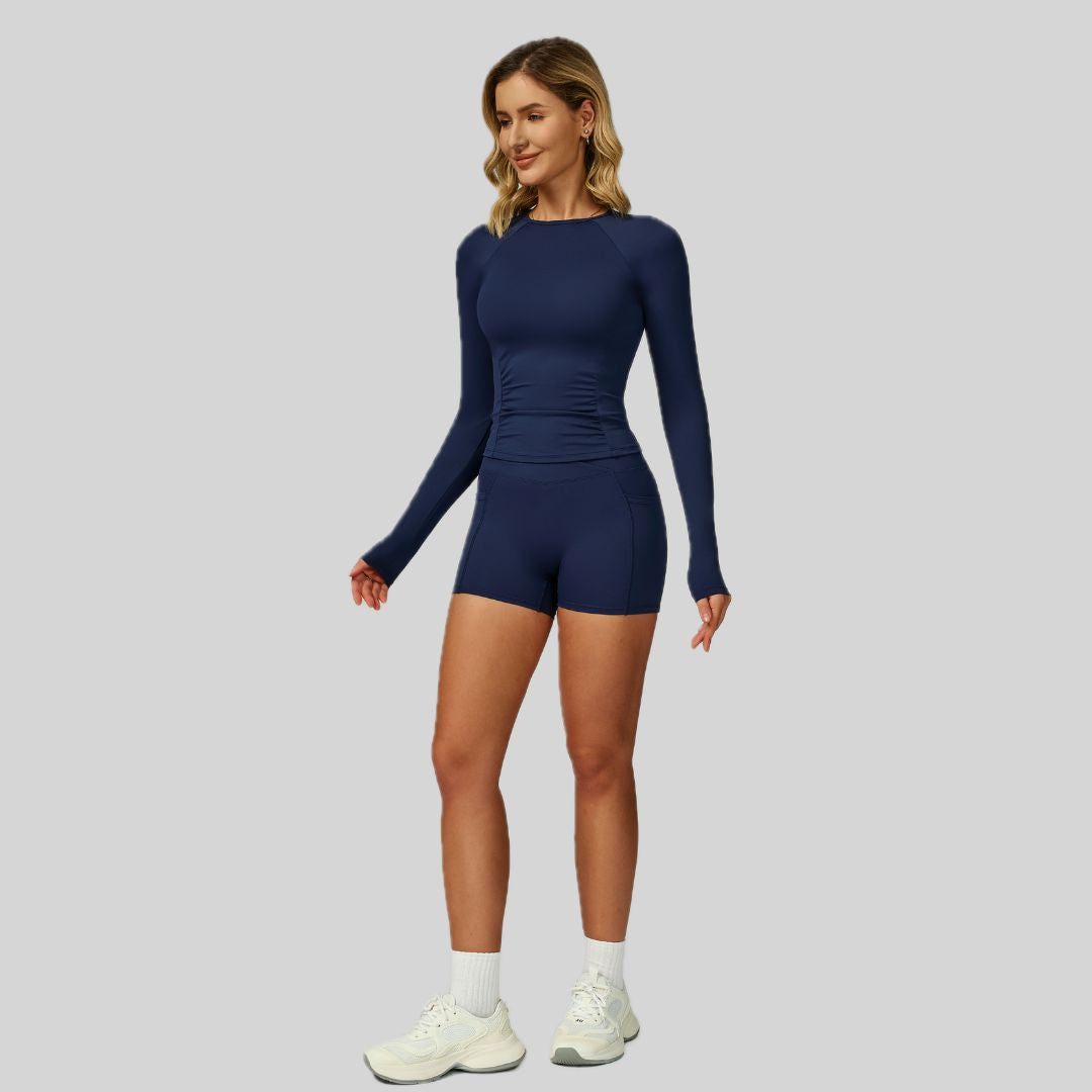 NIMO Long Sleeve Short Set - Navy