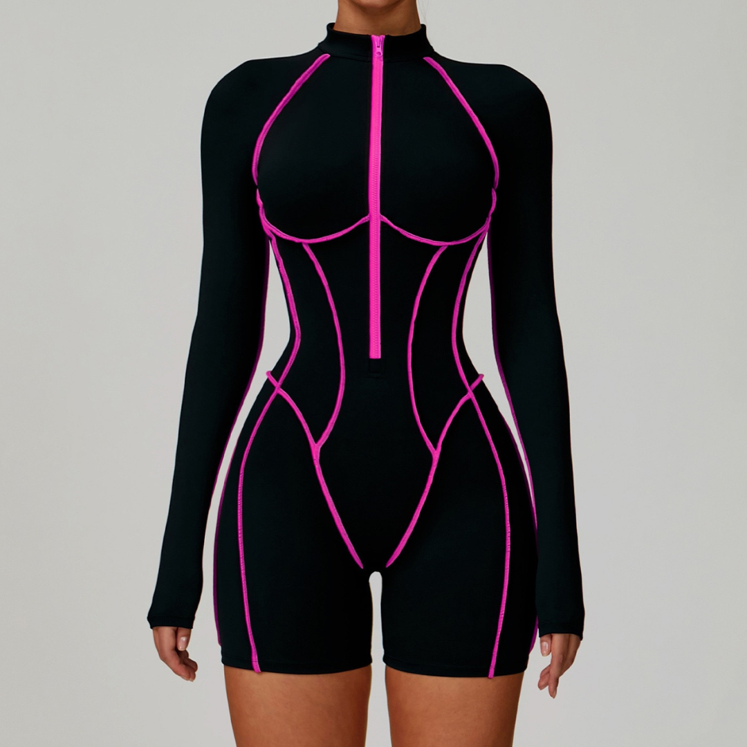 Electric Sexy Romper - Black Pink