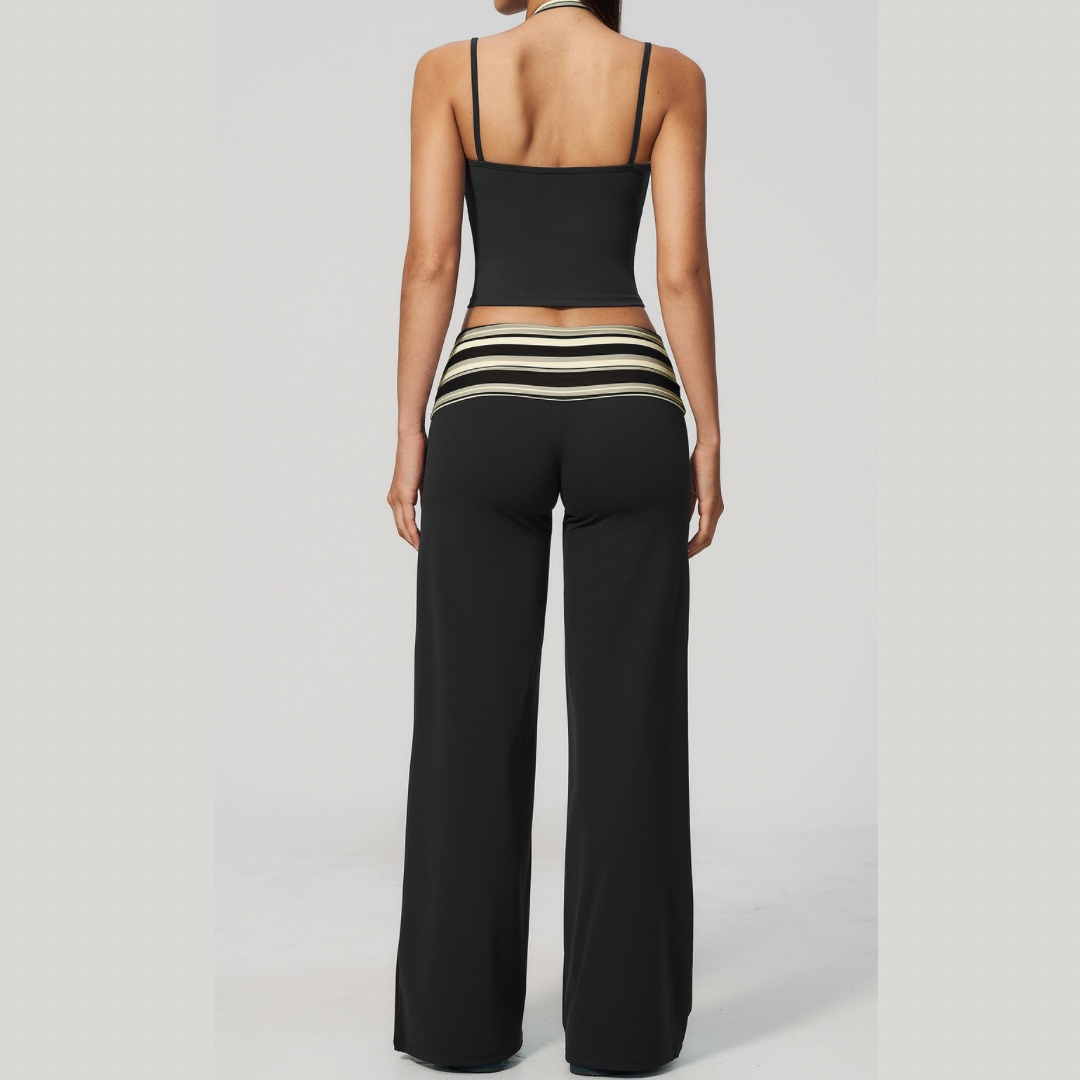 Evi Elegant Stylish Legging Set - Black