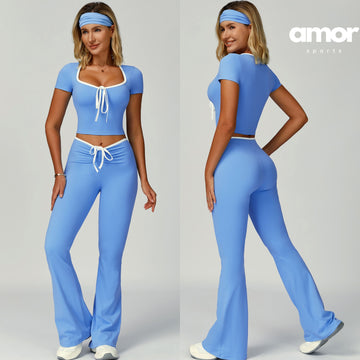 YOYO Flared Legging Set - Blue