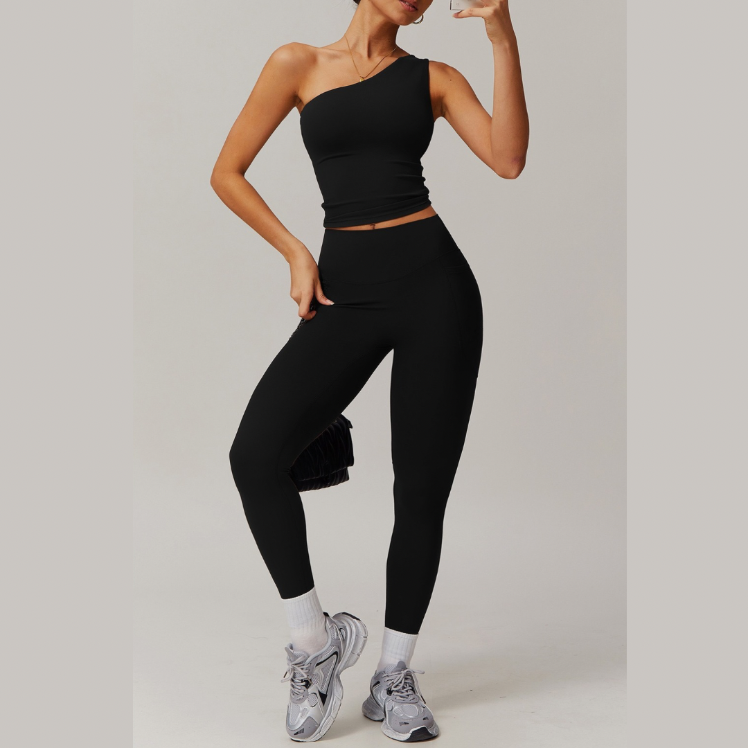 Σετ κολάν με έναν ώμο NANA - Μαύρο 