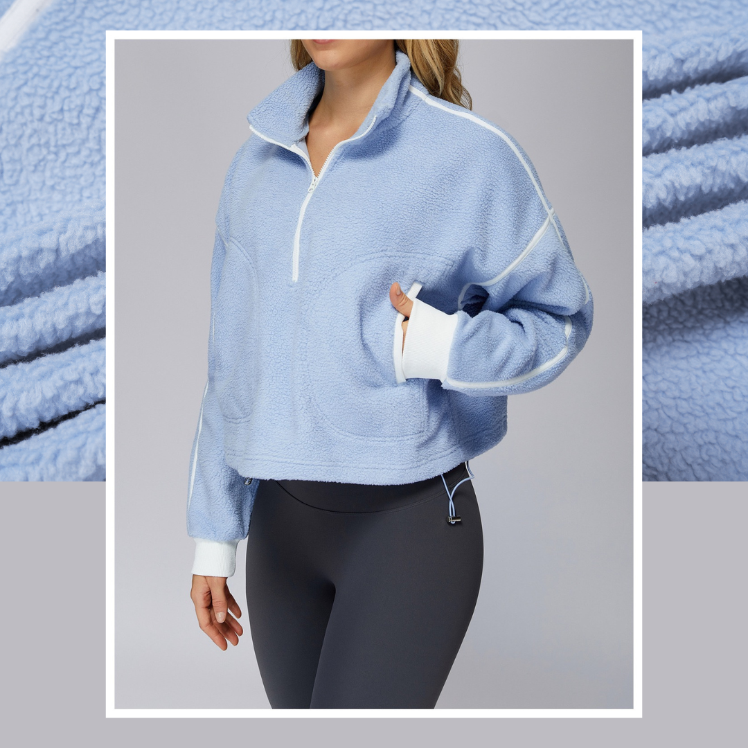 Fluffy Winter Adjustable Fleece Jumper - Sky Blue