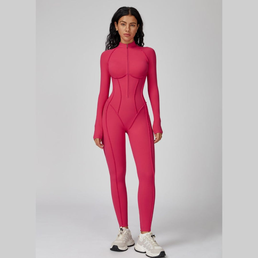 Elena Fall Winter Stylish Jumpsuit - Cranberry