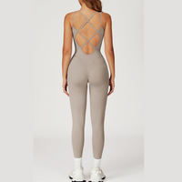 DIVA Cross-Back Sculpt Jumpsuit - Beige