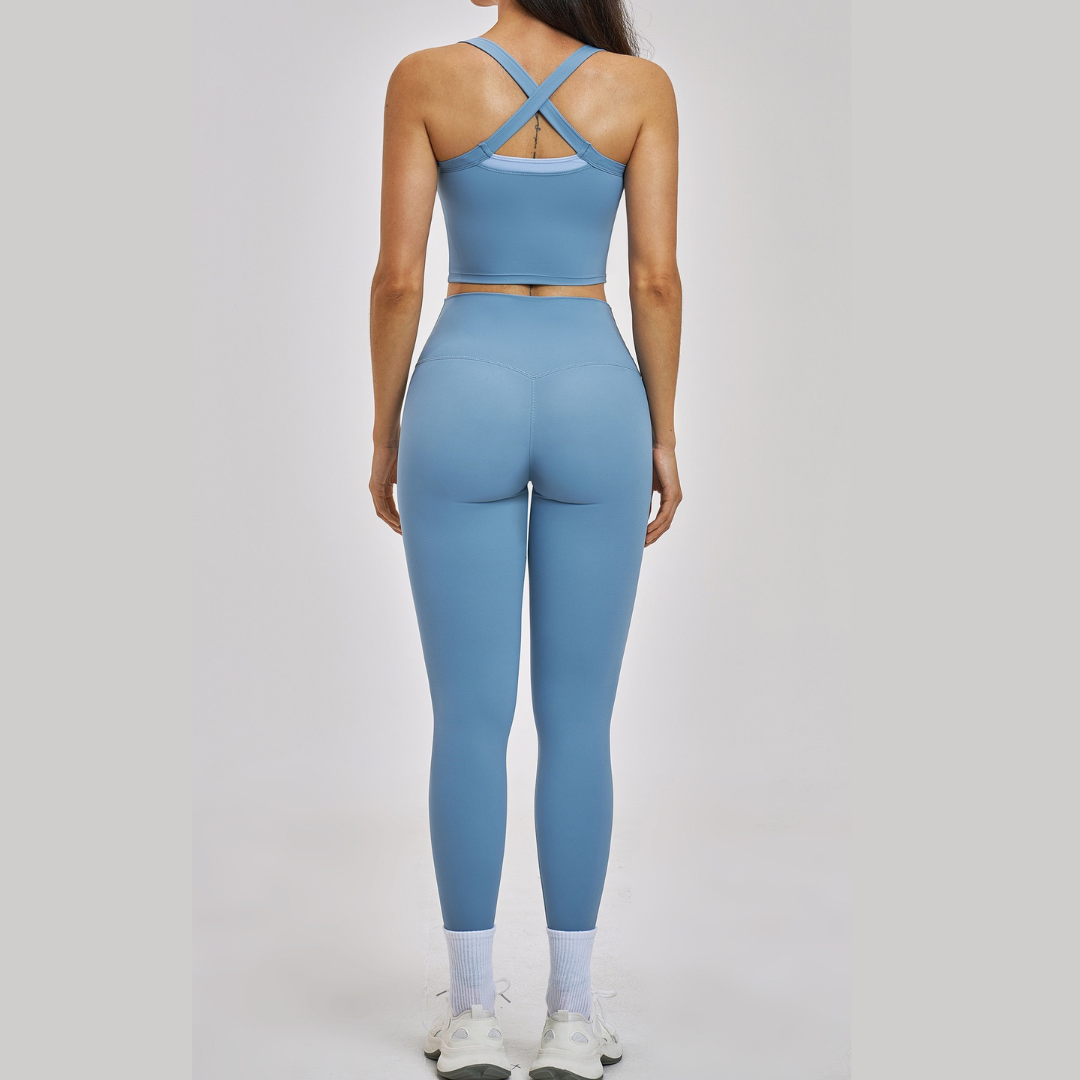 GRACE Stylish Sporty Legging Set - Blue