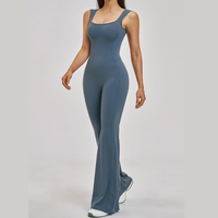 NINA Open Back Flare Jumpsuit - Greyish Blue