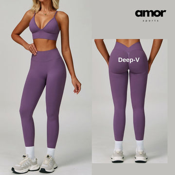 Sculpt & Slay Seamless Legging Set - Purple