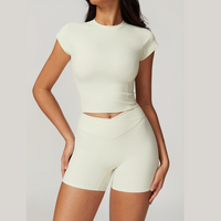 Sustainable Short Sleeve Short Set - Cream White