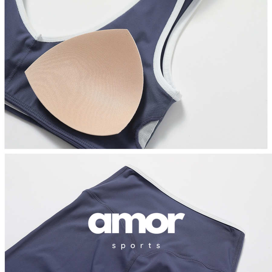 QUEENI Vest Top Legging Set - Off Purple