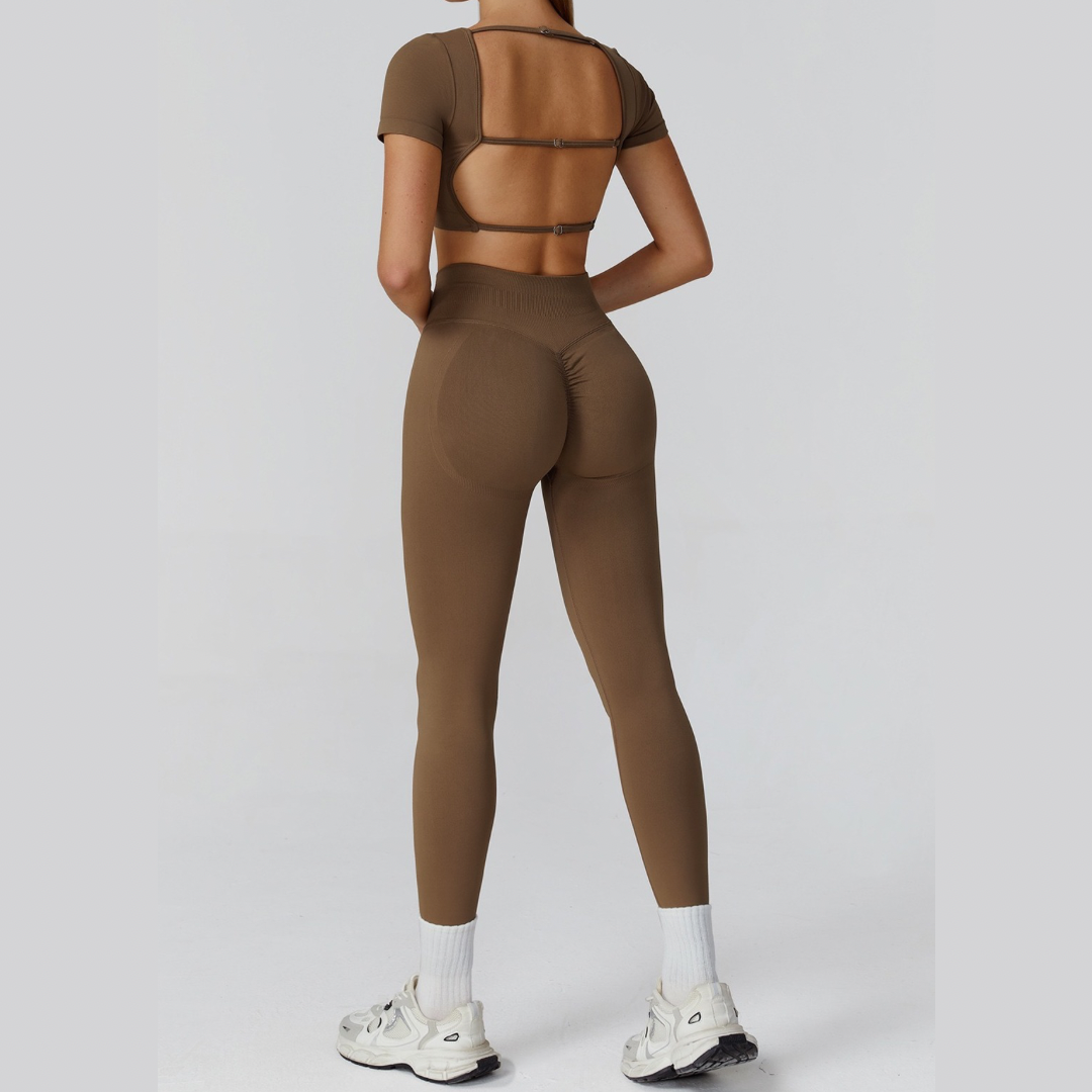 IRINA Seamless Scultping Legging Set - Brown