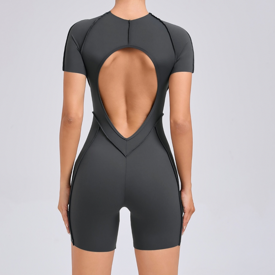 ANNA Scrunched Romper - Dark Grey