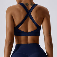 X-Back Line Skinny Legging Set - Navy Blue