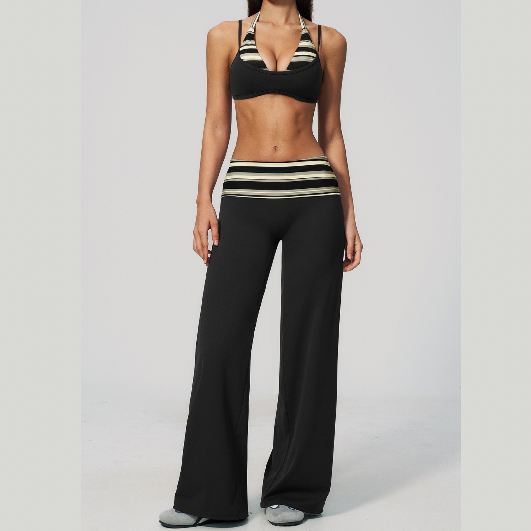 Evi Elegant Stylish Legging Set - Black