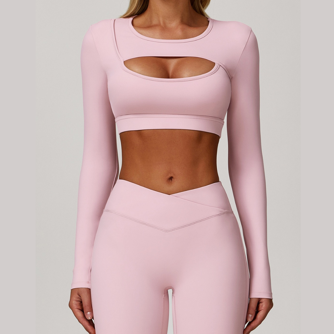 Cici Stylish Long Sleeve Legging Set - Pink