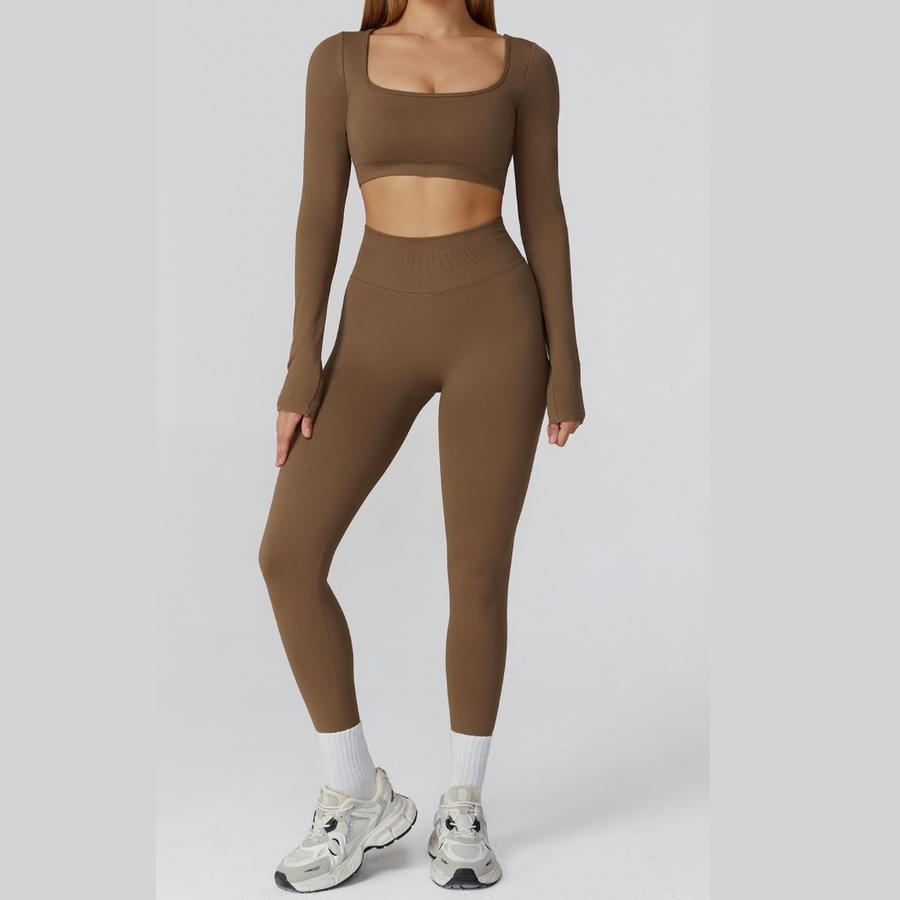 IRINA Seamless Scultping Legging Set - Brown