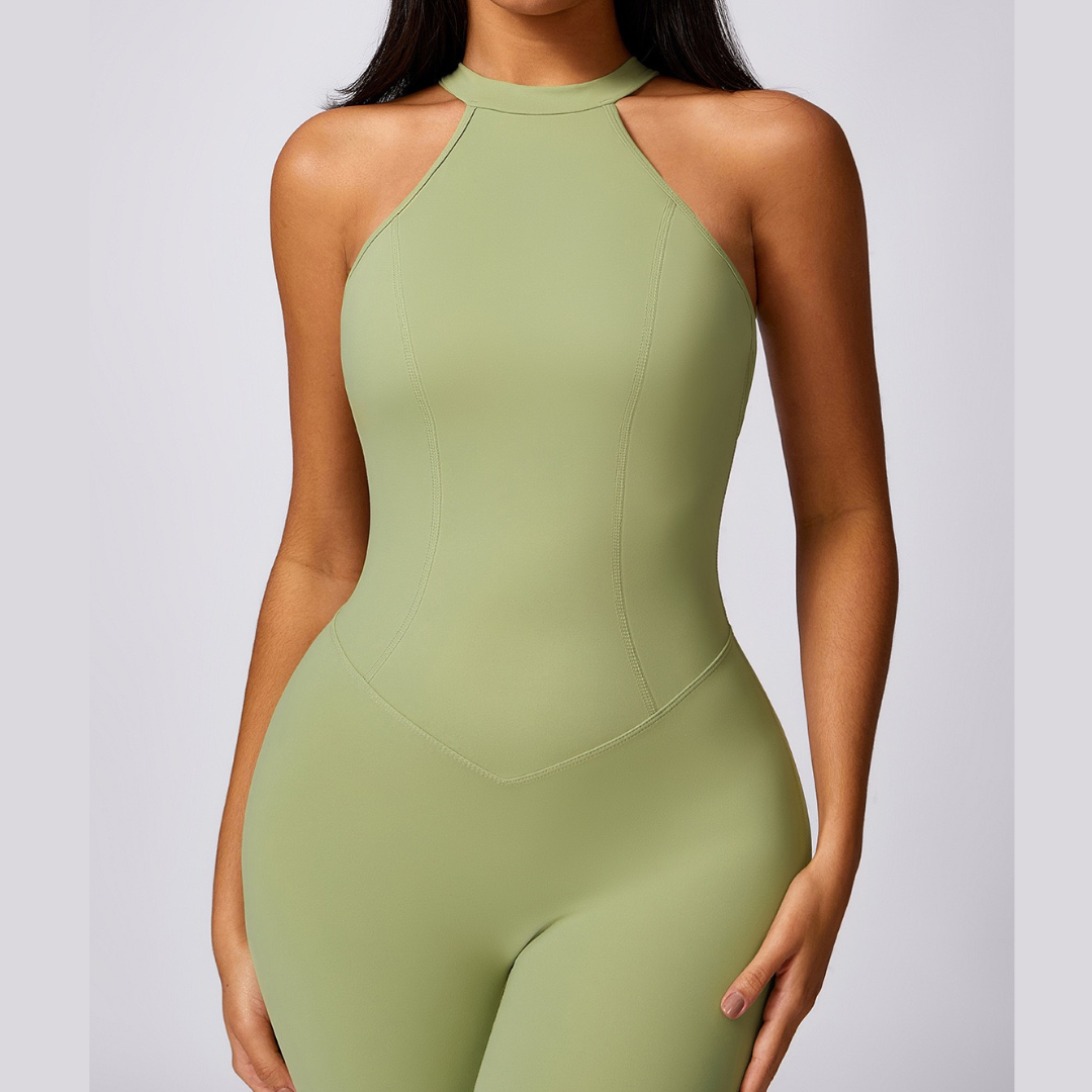 Effortless Stylish Scrunched Jumpsuit - Green
