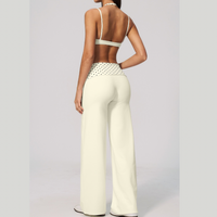 ENA Polka Dot Flared Legging Set - Cream White