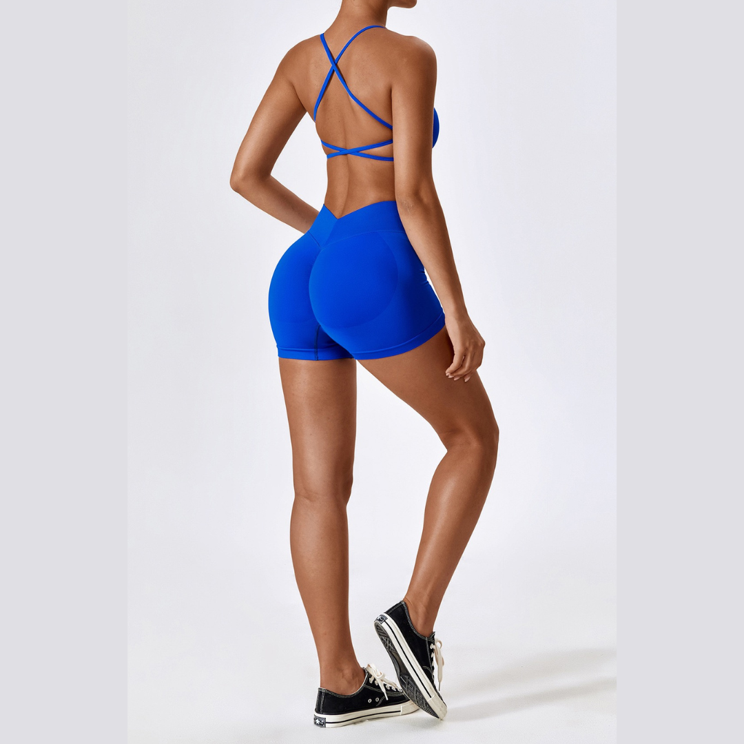Sino Seamless Stylish Short Set - Electric Blue