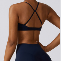 Elegante top corto morbido con motivo a nuvola - Blu navy