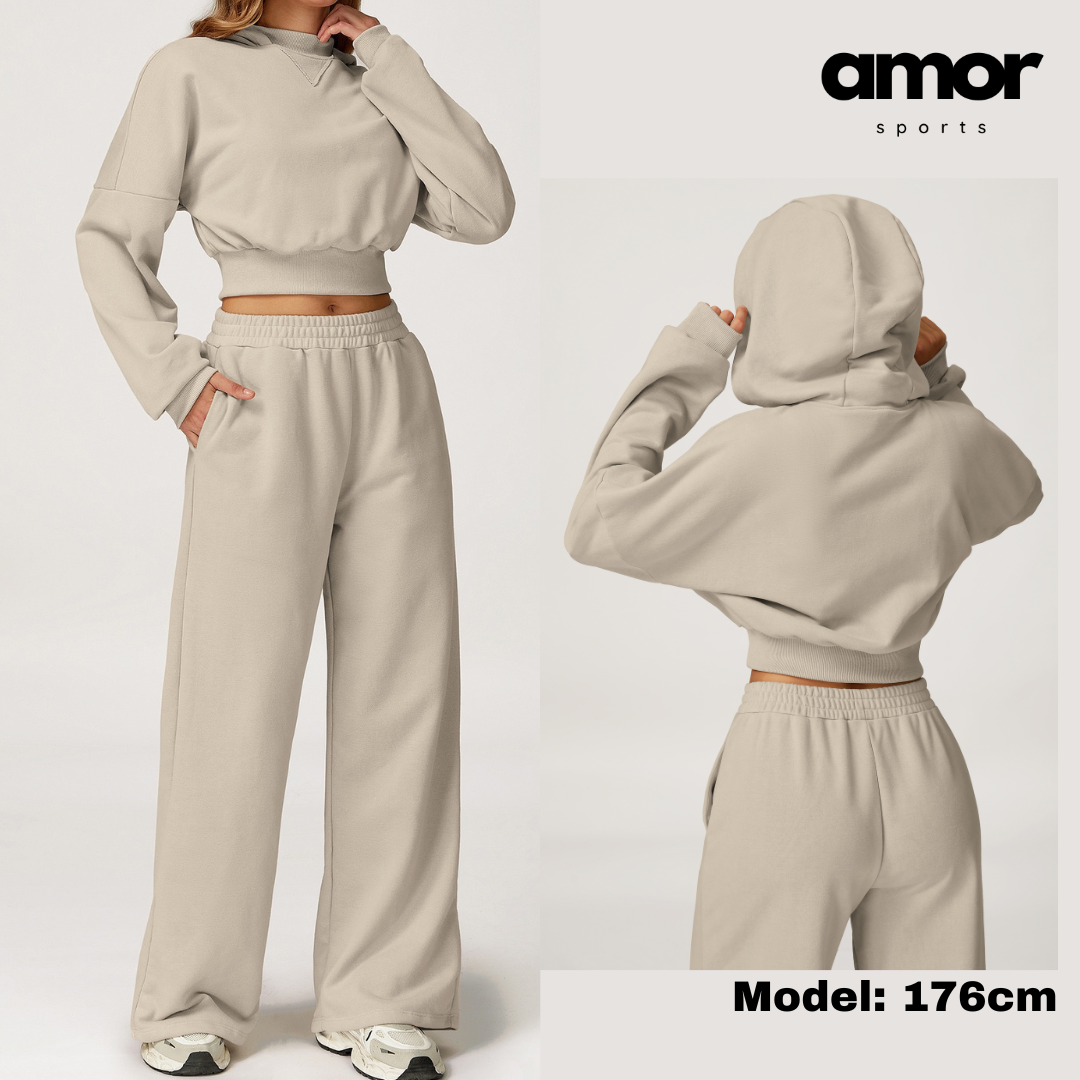 Daisy Winter Flared Lounge Set - Beige