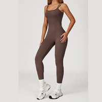 DIVA Cross-Back Sculpt Jumpsuit - Brown