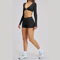 ALICE Contour Long Sleeve Short Set - Black