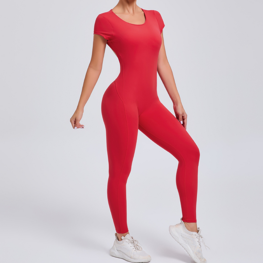 Sabrina Backless Stylish Jumpsuit - Red