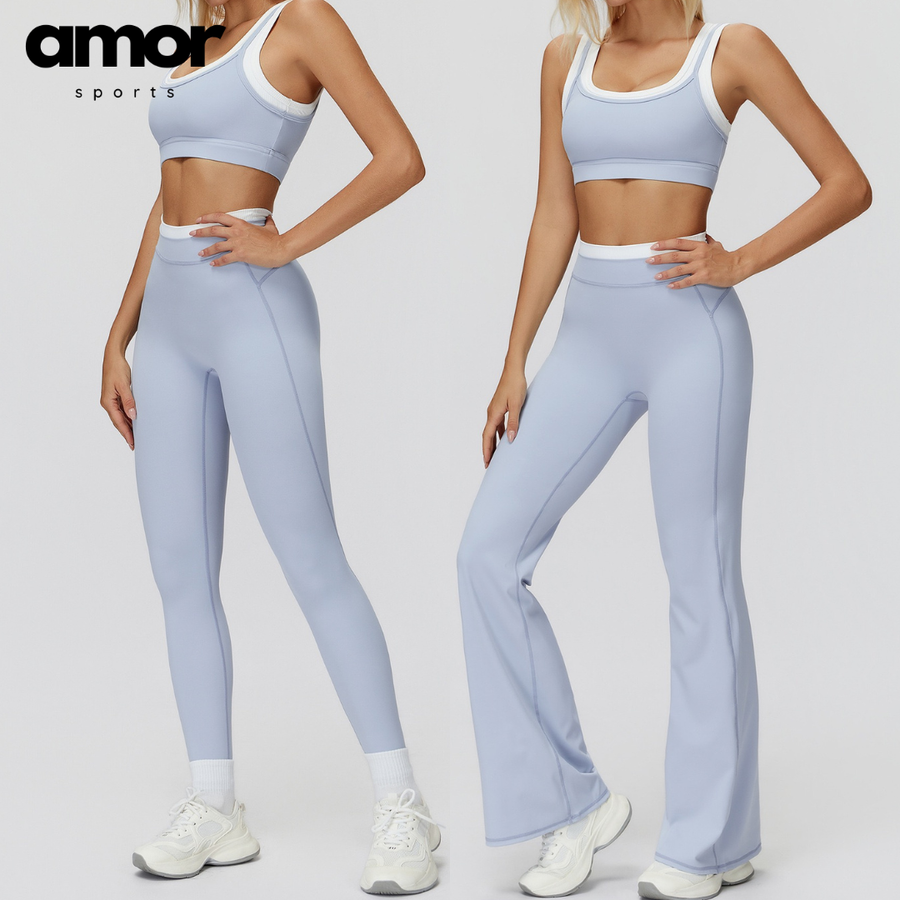 AQUA Stylish 2pcs Legging Set - Sky Blue
