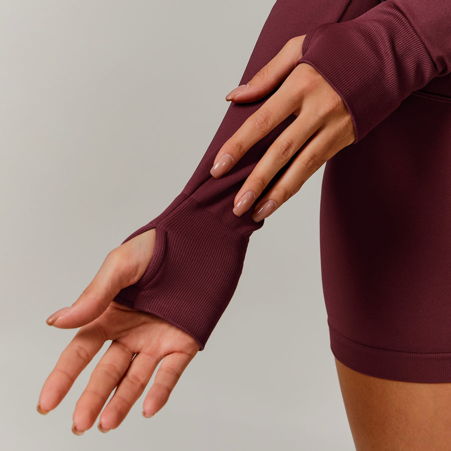 Sino Seamless 3pcs Short Set - Burgundy