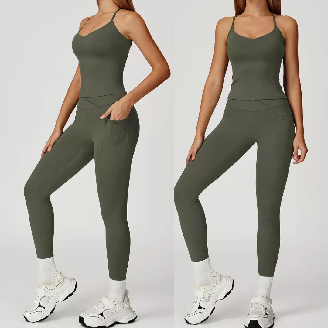 3pcs Coral Fleece Jumper Active Set - Green