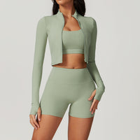 Cloudy Soft Line - 3pcs Green Short Set