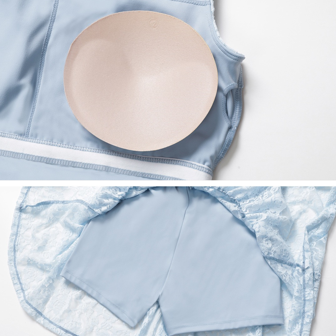 Lilia Lace One Piece Body Dress - Sky Blue