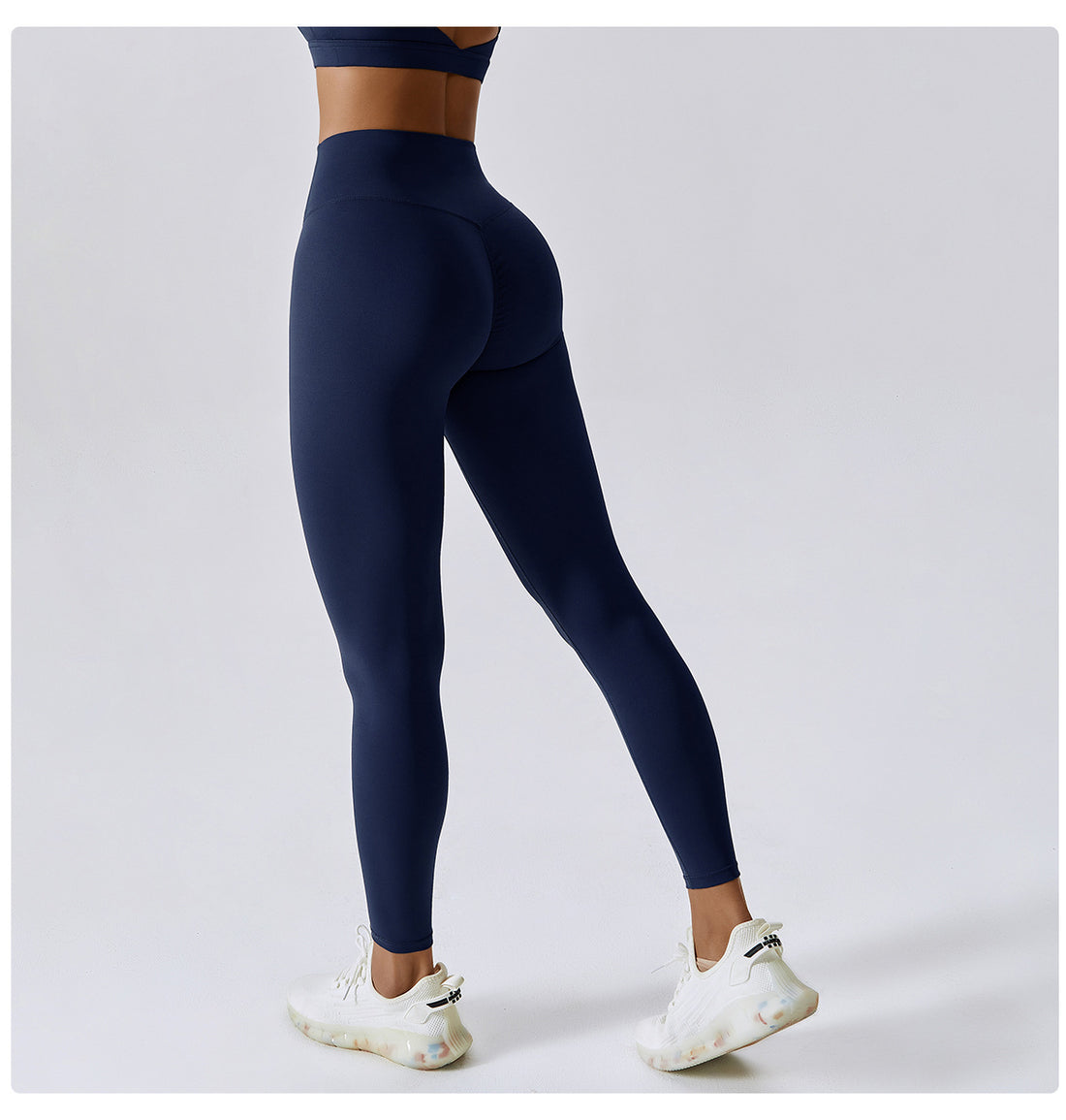 X-Back Line Skinny Legging Set - Navy Blue