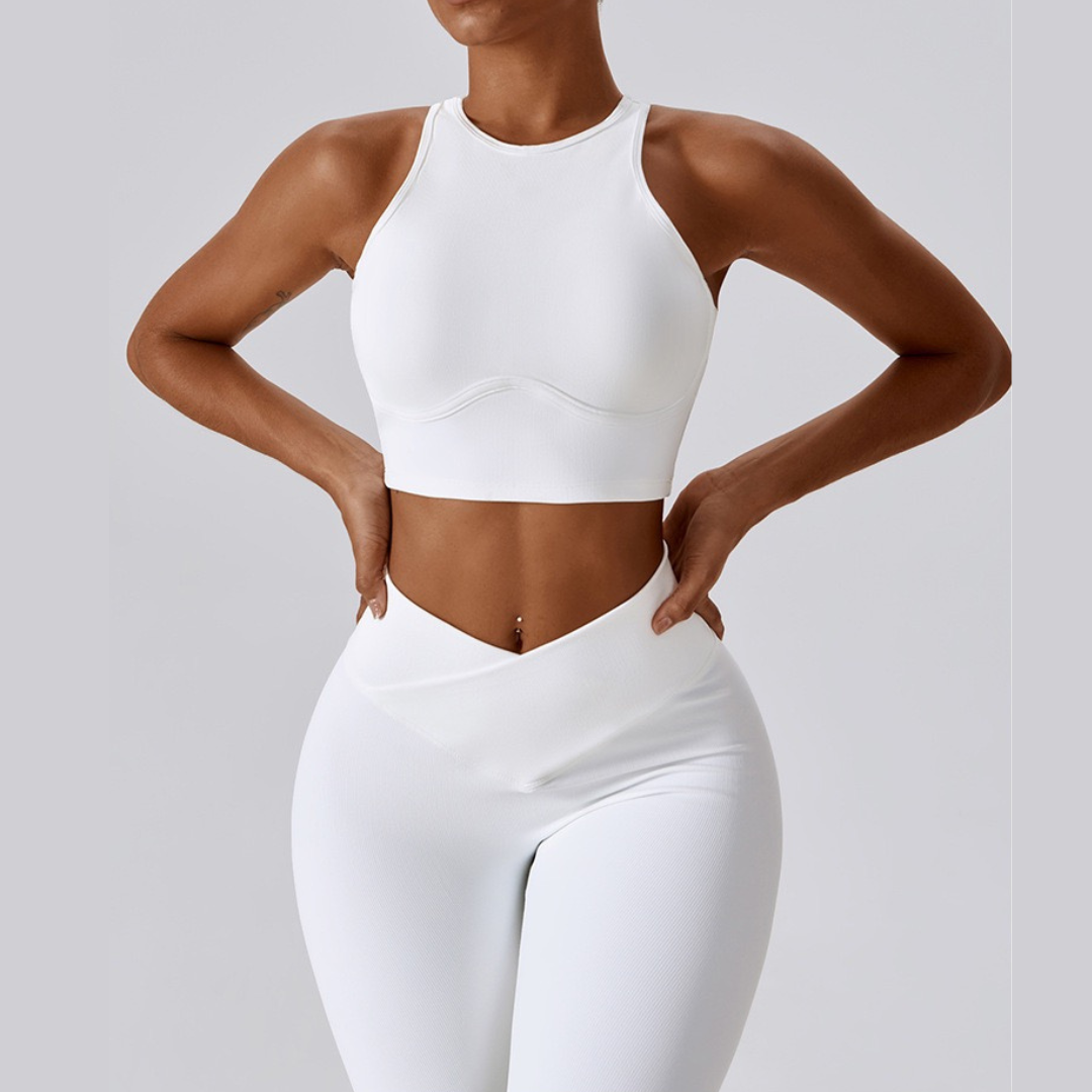 Strong Support Premium Crop Top - White